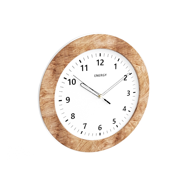 Quartz Wall Clock: Sleek Design, Energy-efficient 3D model image 1