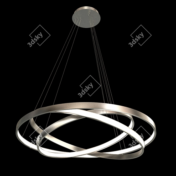 Modern LED Ring Chandelier 3D model image 1