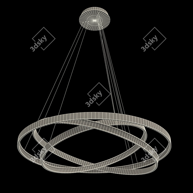 Modern LED Ring Chandelier 3D model image 3