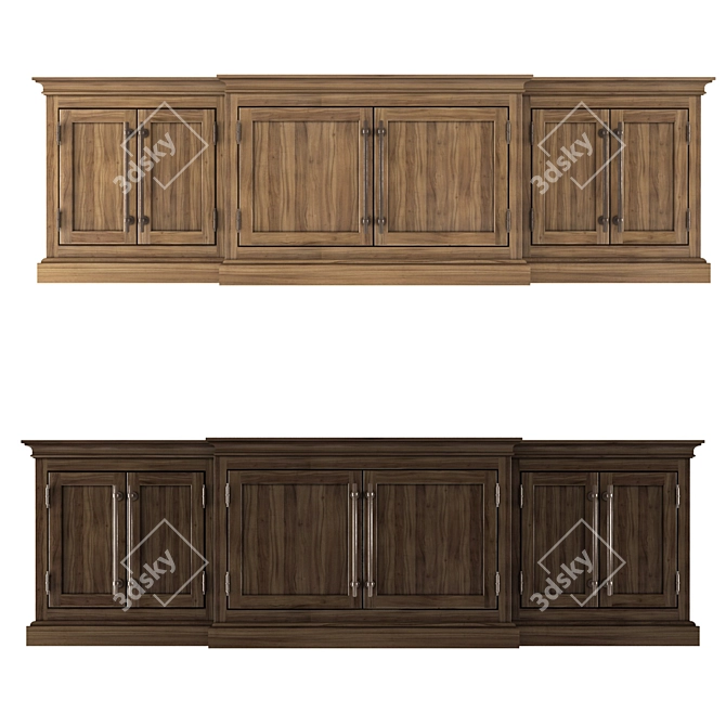 20th c. English Brass Bar Pane Curbstone 3D model image 1