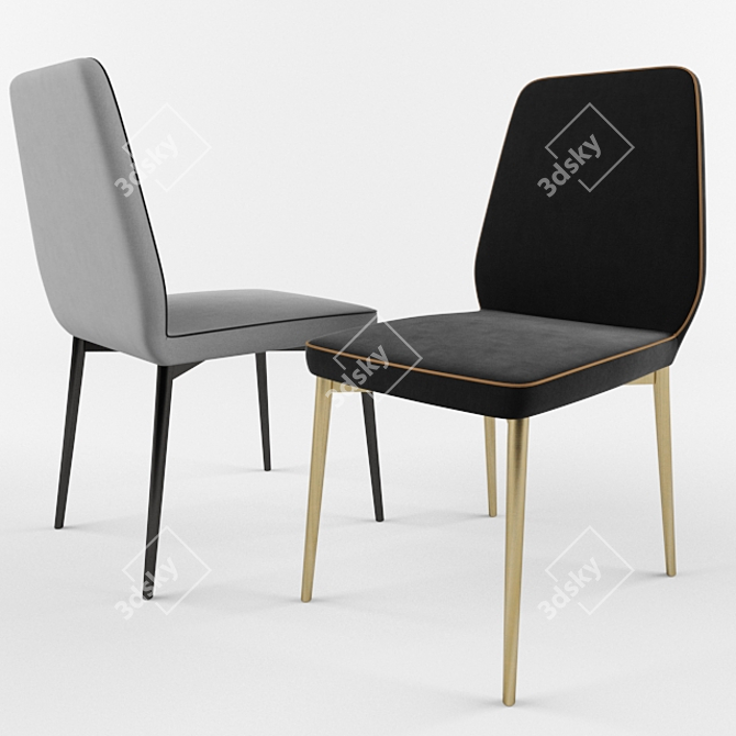 IDDesign Nero Chair: Sleek and Stylish Seating Solution 3D model image 1