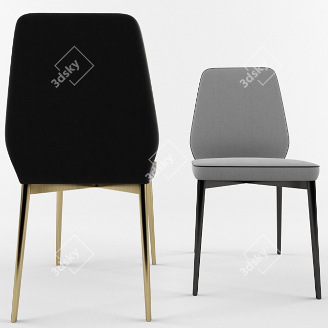 IDDesign Nero Chair: Sleek and Stylish Seating Solution 3D model image 3
