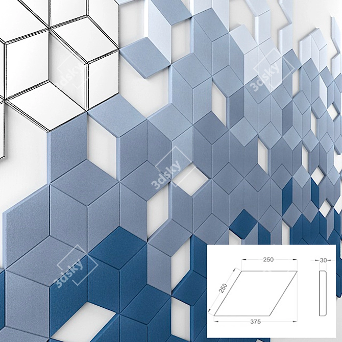 Fluffo 3D Wall Panel 5200x3500mm 3D model image 3