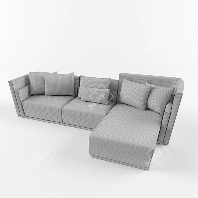 Luxurious Fendi Casa Borromini Sofa 3D model image 2