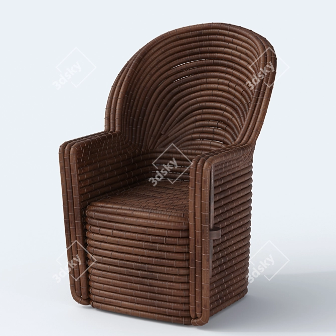 Vintage Lipwork Accent Chair 3D model image 1