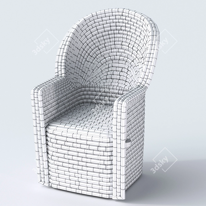 Vintage Lipwork Accent Chair 3D model image 3