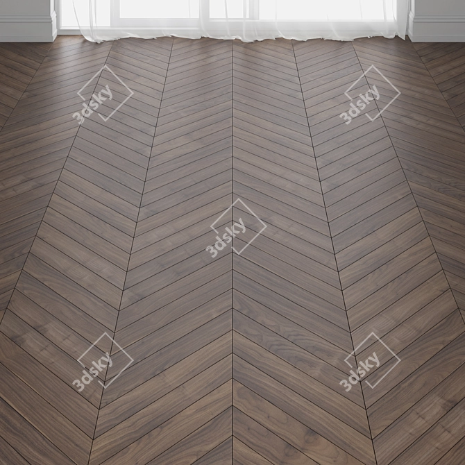 Virginia Walnut Parquet: Variety in 3 Designs 3D model image 1