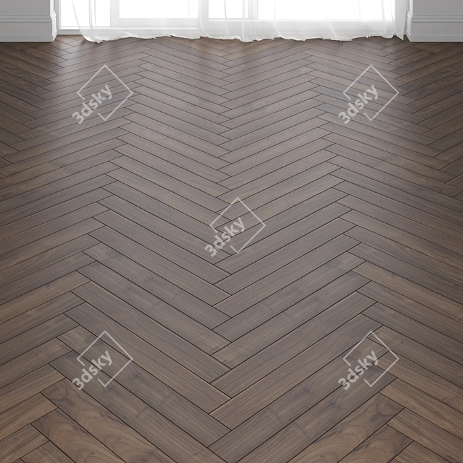 Virginia Walnut Parquet: Variety in 3 Designs 3D model image 2