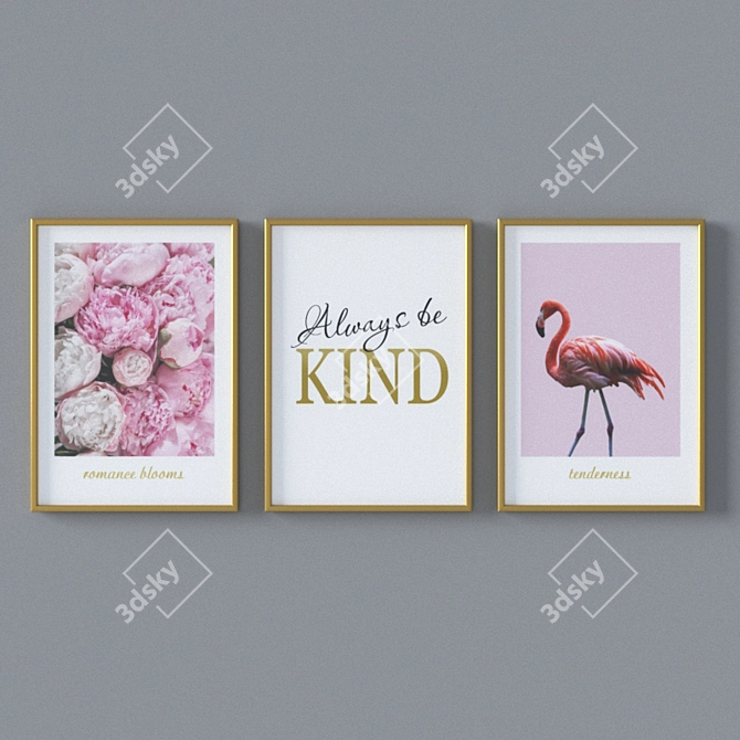 Pink Poster Set: 3D Models 3D model image 1