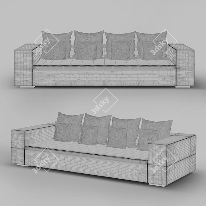 Urban Comfort Sofa 3D model image 2
