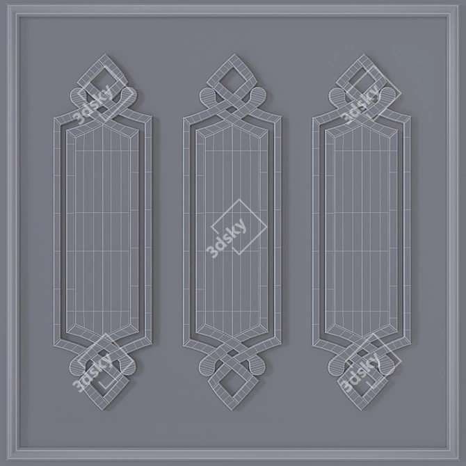 Elegant Oval Mirror - Castle Ambiance 3D model image 3