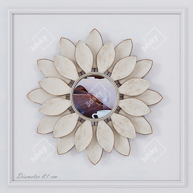 Floral Iron Mirror: Handcrafted Art 3D model image 1