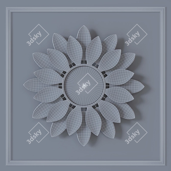 Floral Iron Mirror: Handcrafted Art 3D model image 3