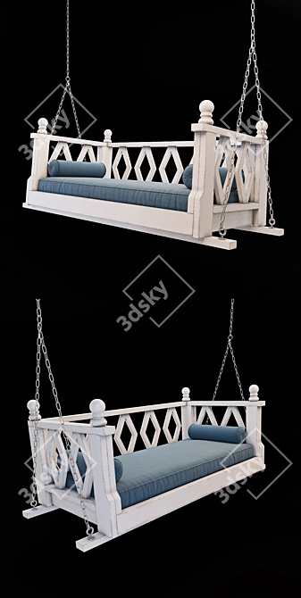 Elegant 2-Seater Divan Kachela 3D model image 2