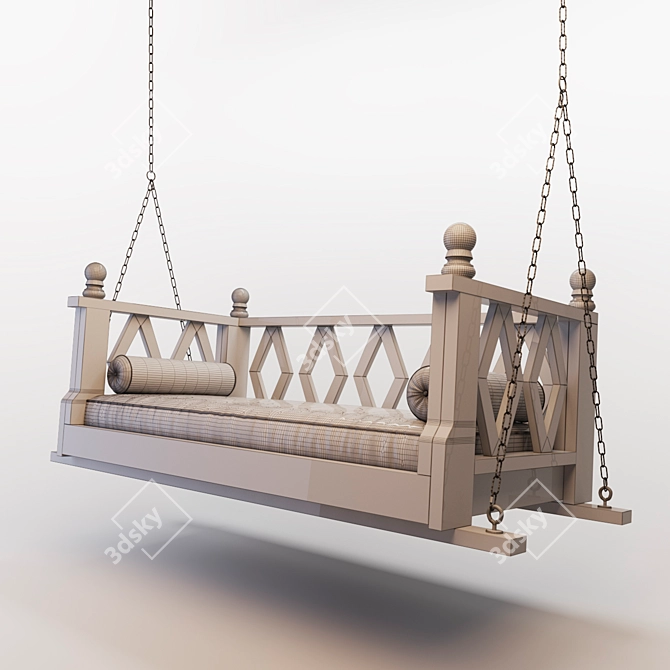 Elegant 2-Seater Divan Kachela 3D model image 3