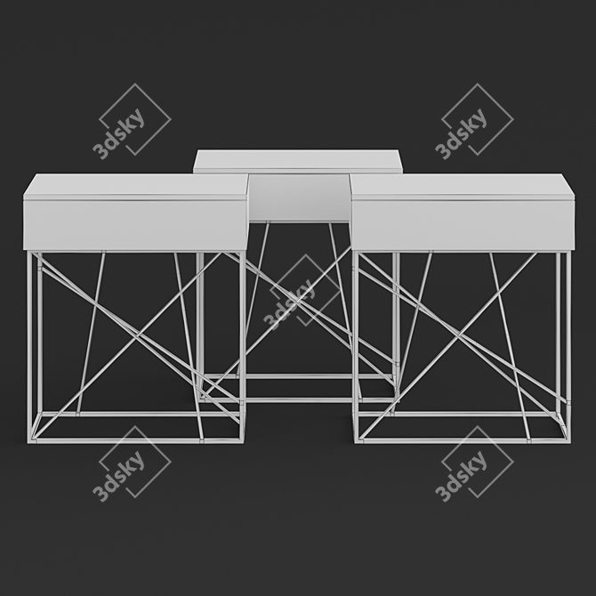 Elegant Wilson Line Box: Black & Gold 3D model image 3