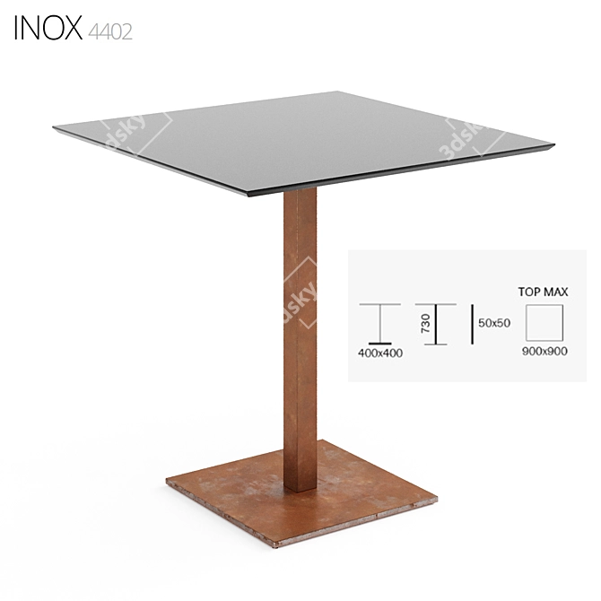 Stainless Steel Square 4402 3D model image 1