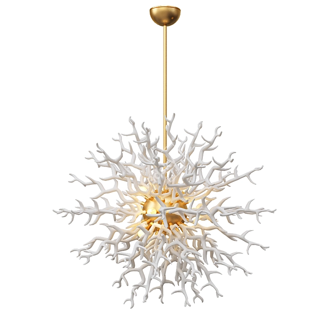 Elegant White Diallo Chandelier 3D model image 1