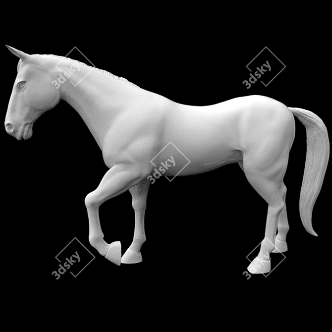 Majestic Stallion Statue 3D model image 2