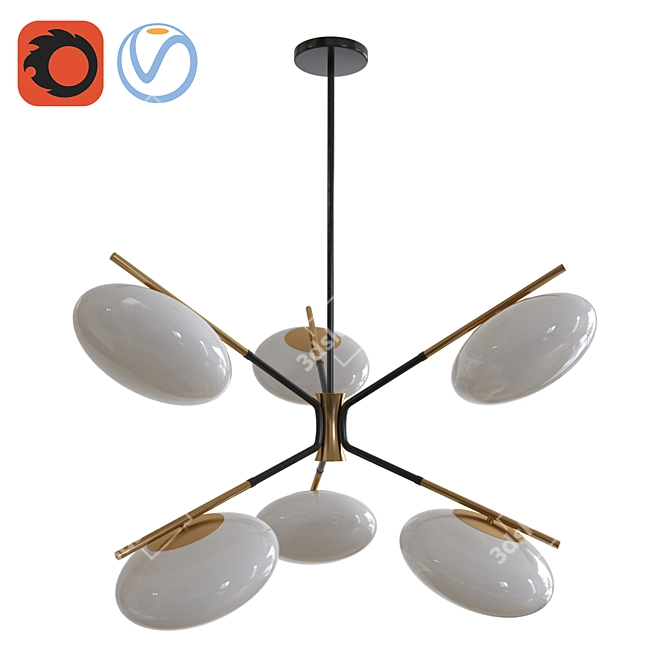 Mushroom Flare Chandelier 3D model image 1