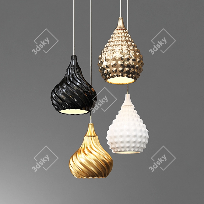 Elegant Viso Pendant Light 3D model image 1