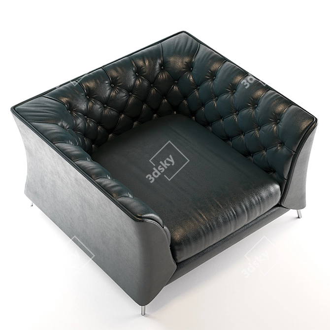 Luxury Italian Leather Sofa 3D model image 2