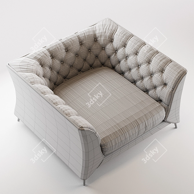 Luxury Italian Leather Sofa 3D model image 3