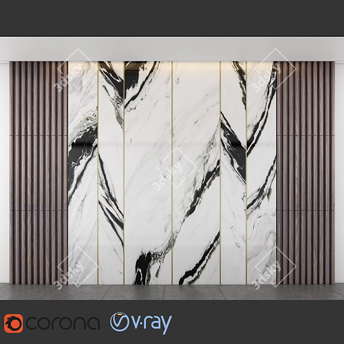 Vintage Wall Panel Texture - 3D Model 3D model image 1