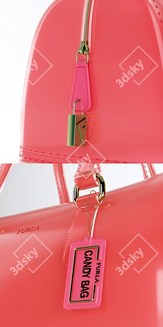 Furla Candy Bauletto Bag: Chic and Transparent Elegance 3D model image 2