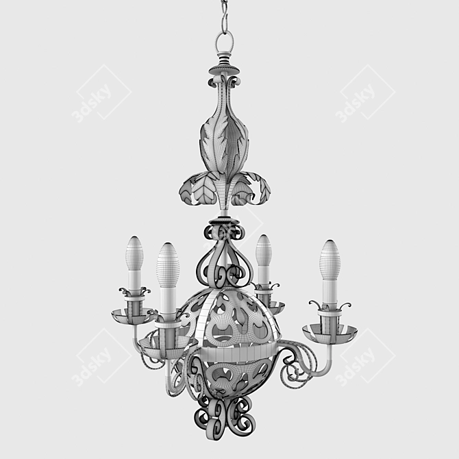 Tropical Oasis Chandelier 3D model image 2