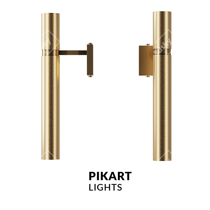 Brass Tube Sconce: Art. 3423 by Pikartlights 3D model image 1