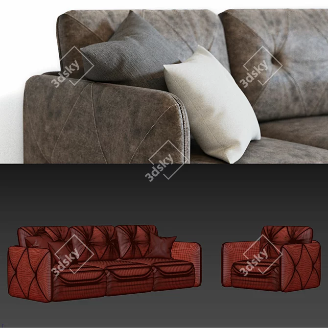 Elegant ERMES Sofa by Signorini & Coco 3D model image 2