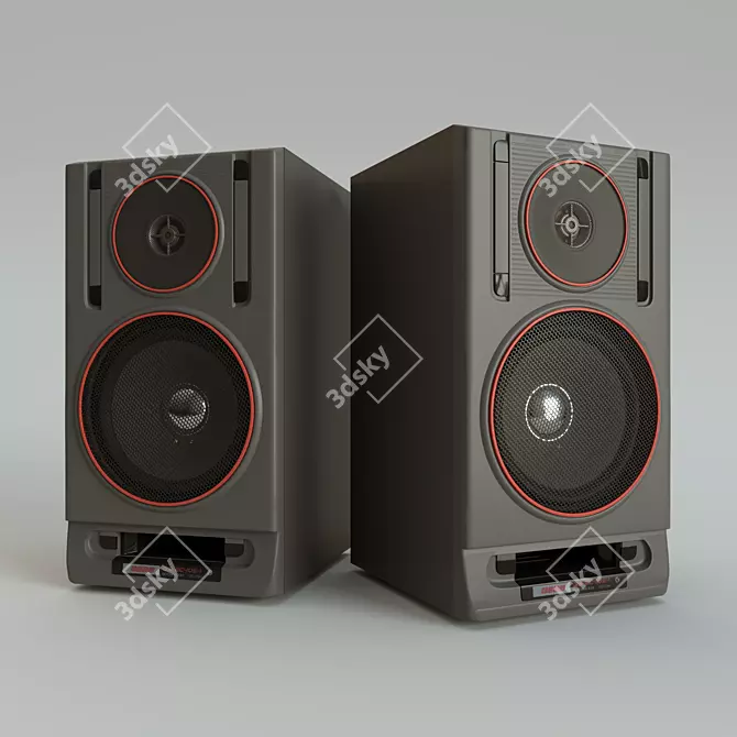 Vintage Vega Acoustic Speakers 3D model image 1
