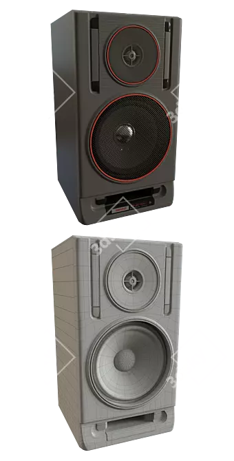 Vintage Vega Acoustic Speakers 3D model image 3