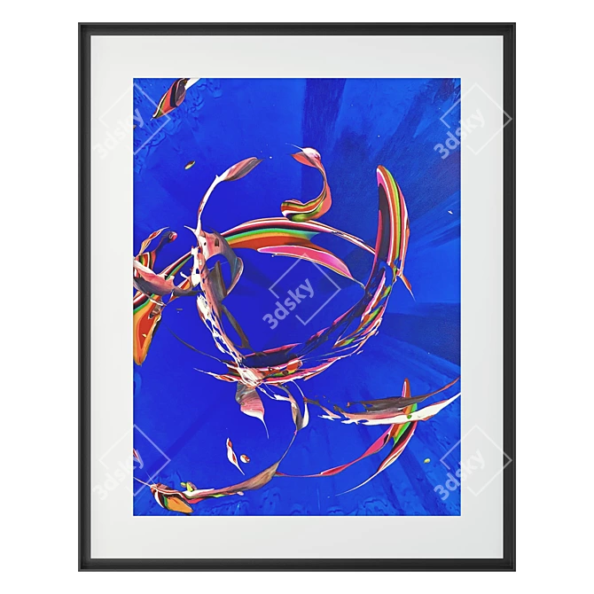 Contemporary Abstract Art Trio 3D model image 2