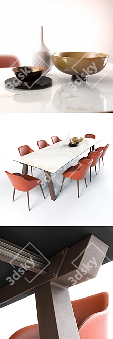 Modern Chic Galera Chair Set 3D model image 3