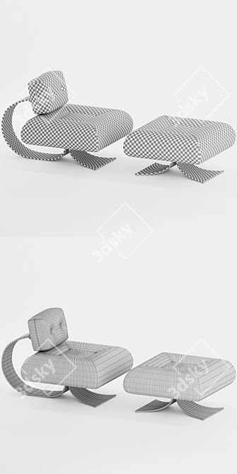 Iconic Curved Design: Alta Chair 3D model image 3