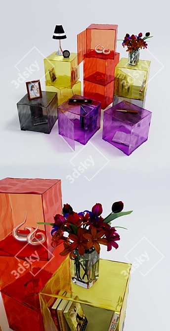 Kartell Optic - Modern Multicolor Plastic Pendant 3D model image 2