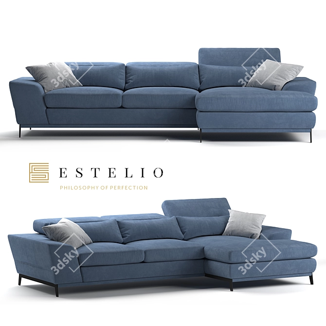 Estelio Modular Boomer Sofa 3D model image 1