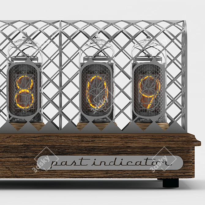 Retro-Tech Nixie Clock "Titan-Steel Mesh 3D model image 2