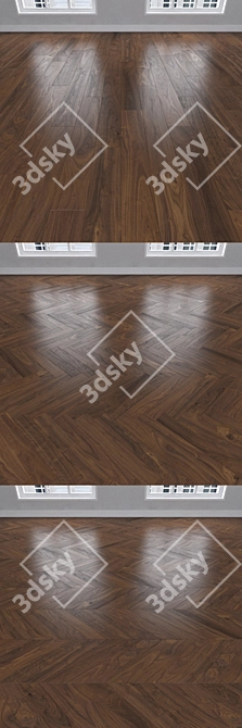 American Walnut Parquet - Herringbone, Linear & Chevron 3D model image 2