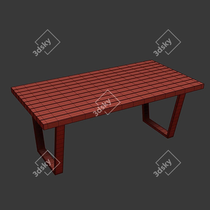 Gloria & Calia Modern Dining Set 3D model image 3
