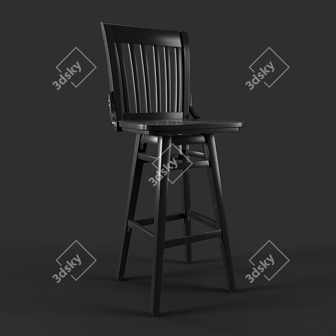 Mantel Swivel Bar Stool: Authentic 3D Model 3D model image 3