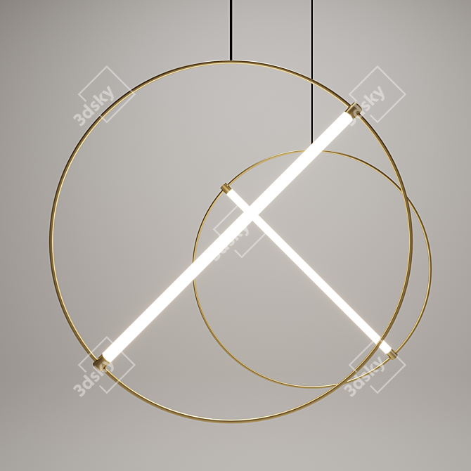 Contemporary Corona Suspension Light 3D model image 1