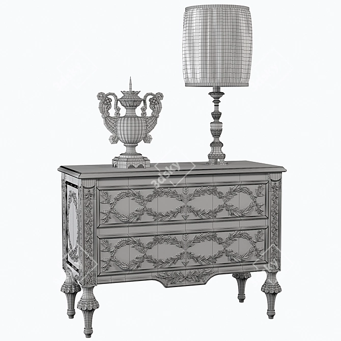 Vittorio Grifoni Comod Lamp and Decor Set 3D model image 3
