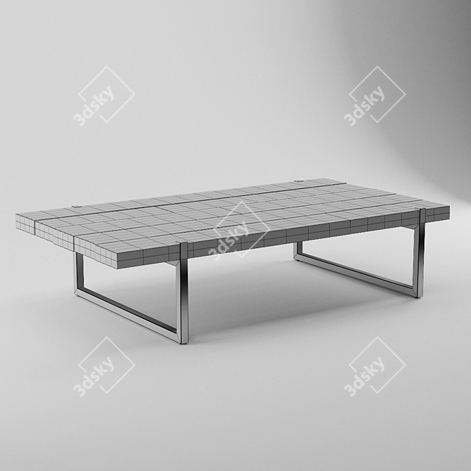 Rustic Reclaimed Teak Coffee Table 3D model image 3