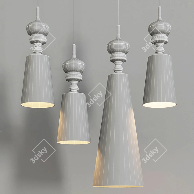 Josephine Crystal Pendant Light 3D model image 3