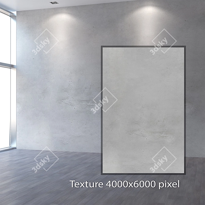 Seamless 4K Concrete Wall 3D model image 2