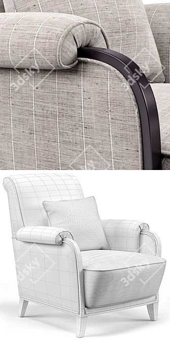 Cozy Bel Air Lounge Chair 3D model image 3