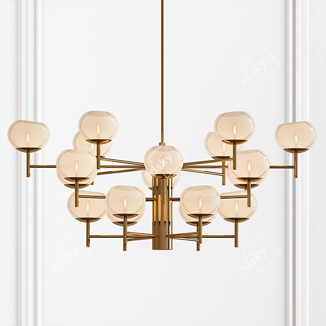Elegant Murano Chandelier: Renaldo 3D model image 1